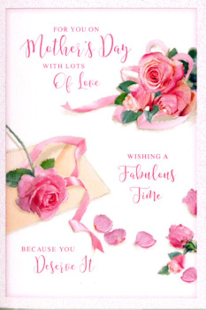 This Mother's Day card features a beautifully composed array of pink roses that seems to float over a white background, like a bouquet unfurled on a bright kitchen table in Brent Cross. The roses are rendered with a painterly precision, each one made up of layers of softly rounded petals that transition from a delicate, almost translucent blush at the edges to a deeper, more intense rose-pink toward the centre. They are arranged in gentle clusters, suggesting the easy grace of a hand-tied bouquet loosened after being unwrapped. Surrounding these main blooms, loose petals lie scattered as if they have drifted down naturally, some tucked near the roses, others resting farther away, adding rhythm and movement to the composition. A pale pink ribbon winds its way through the design, looping around the largest group of roses in a relaxed curve that calls to mind the finishing touch on a bouquet prepared by Brent Cross Flowers for local delivery. Above and between the flowers, a hand-lettered Mother's Day greeting sweeps across the card in elegant, flowing script, its loops and flourishes echoing the organic shapes of petals and ribbon. The background remains clean and uncluttered, allowing the roses to shine and giving the eye room to rest. Soft, diffused lighting bathes the entire scene, lending a gentle warmth reminiscent of a calm spring morning filtered through window glass. Though the image is flat, there is an illusion of depth and texture: the petals seem velvety, the ribbon smooth, the card stock quietly sturdy. The mood is one of affectionate gratitude and peaceful joy, capturing the feeling of honouring a mother with both flowers and heartfelt words.