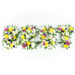 Head-on photograph of a horizontal, four-letter floral tribute spelling BEST, formed from a dense, hand-packed mosaic of fresh blooms and dark green fern fronds against a bright white background. Each letter is sculpted into a full, rounded shape: the B and S swell with volume, the E shows a clear horizontal bar and the T stands upright with crisp edges. The dominant palette is sunny yellow and pristine white - clusters of yellow roses and gerbera daisies sit alongside large, multi-petaled white chrysanthemums - while accents of soft lavender-purple lisianthus and vivid magenta spray roses or carnations punctuate the surface. Smaller green and white filler flowers tuck into gaps, adding subtle texture and a soft, airy depth beneath the main blooms. Rich, glossy fern fronds frame each letter, their feathered edges softening the silhouette and introducing a cool, verdant contrast to the warm petals.

A discreet dark green or metal support framework shows through in a few narrow gaps along the E and the lower sections, hinting at careful engineering that keeps the letters stable for display. The lighting is even and bright, with no harsh shadows, making every petal and leaf crisp and fresh to the eye; one can almost sense the soft, powdery scent of chrysanthemums and the heady sweetness of roses. As a florist's composition, it reads as a tender, uplifting tribute - the word BEST often used to remember a beloved friend or family member, or to mark a life celebrated. This arrangement reflects thoughtful craftsmanship and quiet dignity, the sort of piece local families might choose in Brent Cross and neighbouring wards when they want a clear, heartfelt message rendered in flowers.
