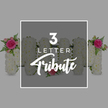 A refined studio photograph presents a large MOM floral tribute, ideal for a funeral or memorial service in the Brent Cross area. The three letters are arranged in a straight line against a light grey background, their solid forms almost glowing with the brightness of densely packed white chrysanthemums. Each tiny bloom contributes to a soft, cushion-like texture, suggesting comfort and peace in a time of grief. On the left-hand M, a small yet striking arrangement of fuchsia and blush pink roses is placed at the upper left corner, framed by sprays of delicate green fern leaves that add a natural, slightly wild touch to the structured letter. The central O, full and round, remains predominantly white, with a single pale pink rose resting at its base like a quiet symbol of love. The right-hand M echoes the first, displaying its rose and fern embellishment at the upper right edge, tying the three letters into one unified design. Over the middle of the word, a clean white rectangular border contains the text 3 LETTER Tribute, combining a contemporary sans-serif font with a more flowing script to describe the style of arrangement. Just beyond this frame, the cropping reveals hints of other white chrysanthemum letters with matching pink rose accents, suggesting that similar three-letter tributes or names can be created by Brent Cross Flowers for local families. The overall mood is one of thoughtful remembrance and bespoke craftsmanship, with the crisp white and gentle pink tones offering a soothing presence suitable for any farewell ceremony in and around Brent Cross.