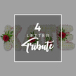 A calm and dignified promotional image showcases a custom four-letter floral tribute, the kind of arrangement chosen for thoughtful goodbyes in Brent Cross and nearby North London communities. At the heart of the image, a semi-transparent dark grey square is carefully centred and framed with a slender white border, evoking the feel of a simple announcement card laid over the flowers. On this overlay, clean white words read 4 LETTER Tribute, with the number 4 rendered large and striking at the top, LETTER in a straightforward, modern font, and Tribute sweeping gracefully across the bottom line in an elegant script that softens the design. Behind and beyond this square, four floral letters stretch horizontally, their forms suggesting a name such as KATE. They are built from densely clustered white chrysanthemums, each tiny bloom pressed close to its neighbour, forming a plush, textured blanket of petals that conveys purity, remembrance, and a sense of quiet comfort. Around the edges of the letters, a slender trim of pale pink ribbon or fabric can be glimpsed, lightly tracing the outlines and introducing a tender blush tone. Within each letter, bold red roses are placed at key points, their velvety petals spiralling inwards and surrounded by small tufts of rich green foliage, bringing vivid colour, depth, and the traditional symbol of love into the design. The entire composition rests against a smooth light grey background, chosen so the eye remains fixed on the flowers and message. This image encapsulates how families in Brent Cross can commission bespoke funeral letter tributes-whether names, initials, or short words-created from fresh white chrysanthemums and red roses to honour a loved one at local chapels, crematoria, or intimate memorial gatherings.